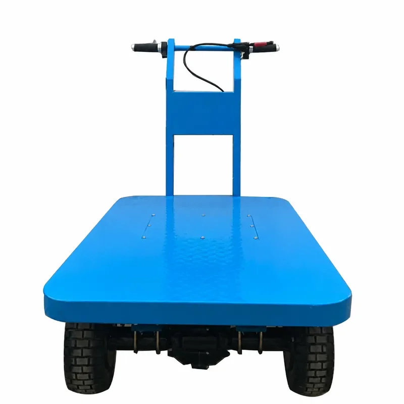 Electric Four Wheel Flatbed Truck Multi Functional Large Load Handling Tool Trolley for Short Distance Transportation