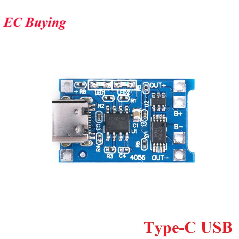 5pcs Type-C Micro Mini USB 5V 1A 18650 TP4056 Lithium Battery Charger Module Charging Board With Protection Dual Functions 1A