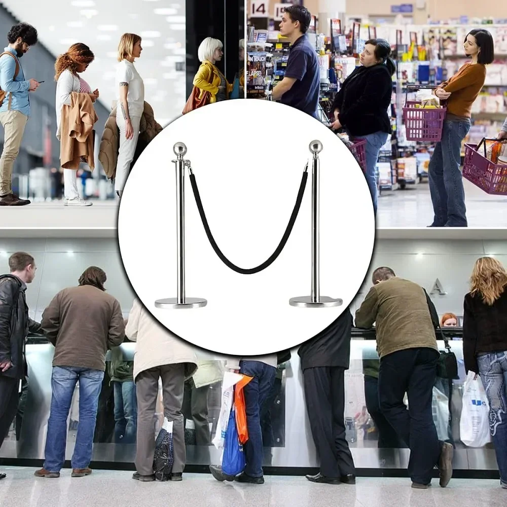 

Rope Black Twisted Safety Barrier Crowd Control Divider Rope Effective Queue Stanchion for Hotels Banks Hospitals Mall