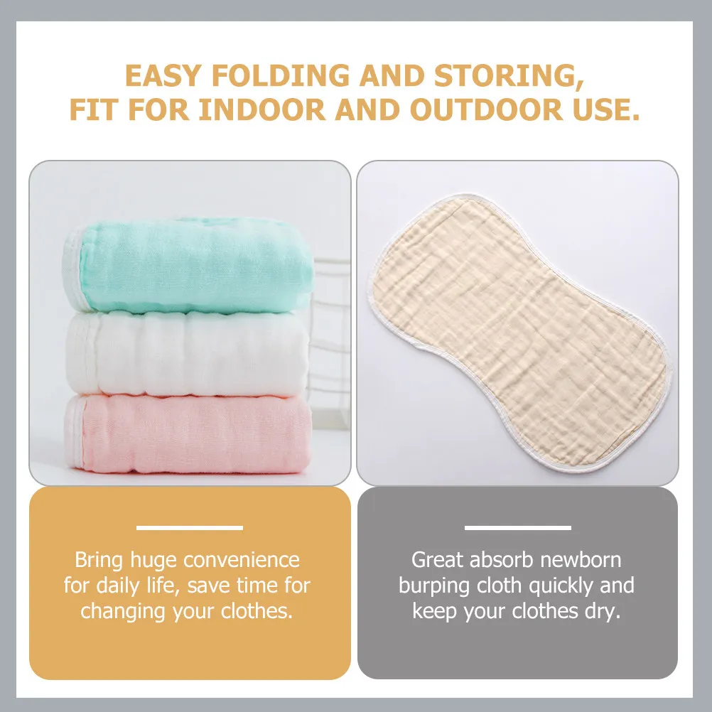 

5Pcs Baby Burp Cloths Absorbent Cotton Soft Infant Shoulder Feeding Burping Cloths Newborn Care Baby Burp Rags