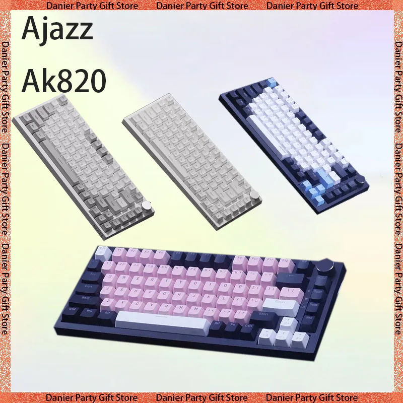 

Ajazz Ak820 Wired Mechanical Keyboard Rgb Multifunctional Knob Hot Swappable Usb Pc Gaming Keyboard Computer Accessories