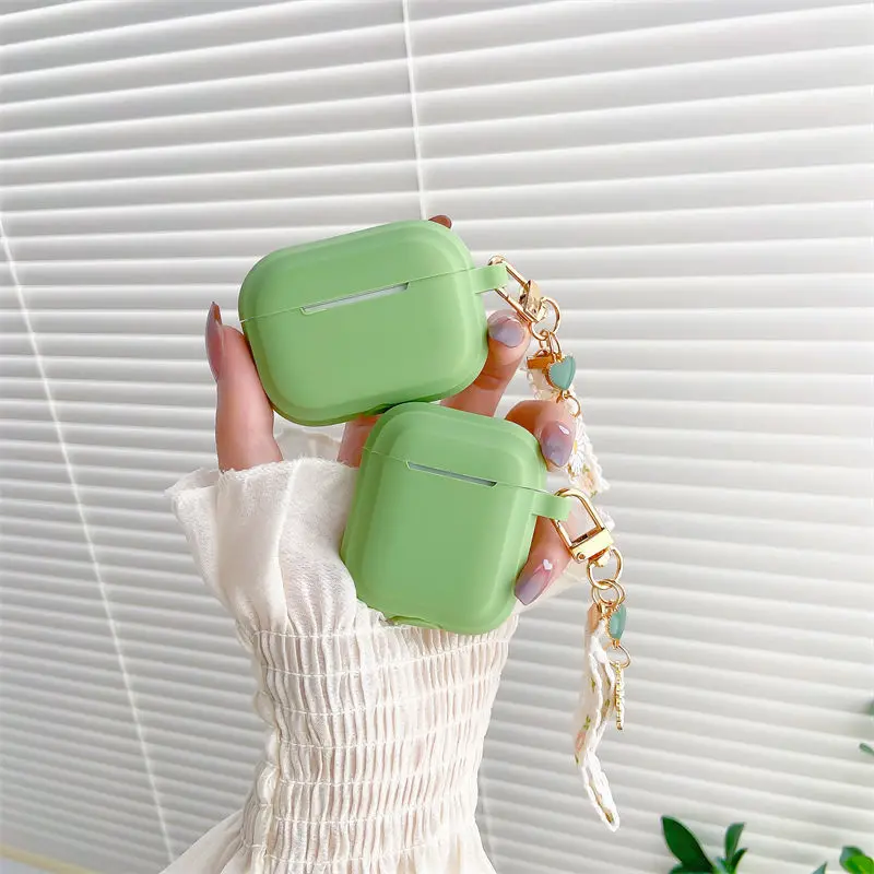 Силиконовый чехол для наушников apple AirPods 3, с зелеными волнами