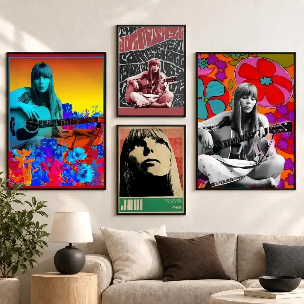 Joni Mitchell Folk Singer 70s Songwriter Classic Album Poster Aesthetic Art Print for Bedroom & Living Room Decor, Unframed