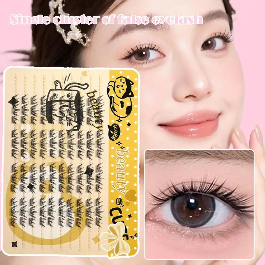 Hot Self Adhesive Eyelashes DIY Cluster Lashes No Glue Needed Individual Lashes Extension Makeup Tools Faux Cils