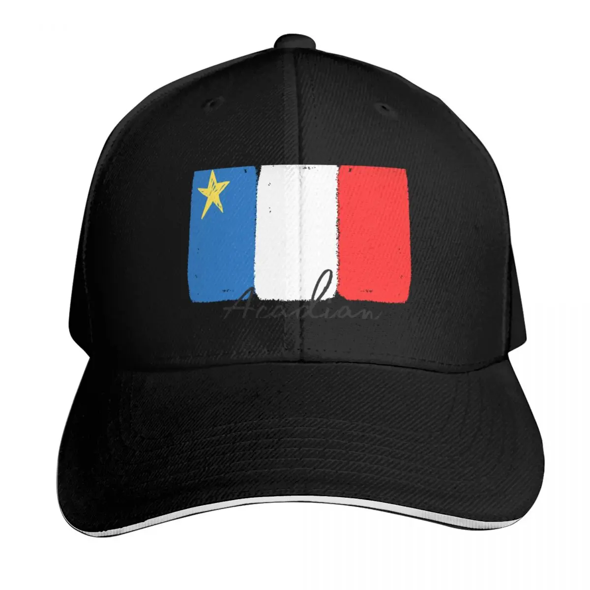 

Acadian Flag (Painted Style with Acadian text) Baseball Cap Rugby Hat Man For The Sun New In Hat Beach Bag Golf Men Women's