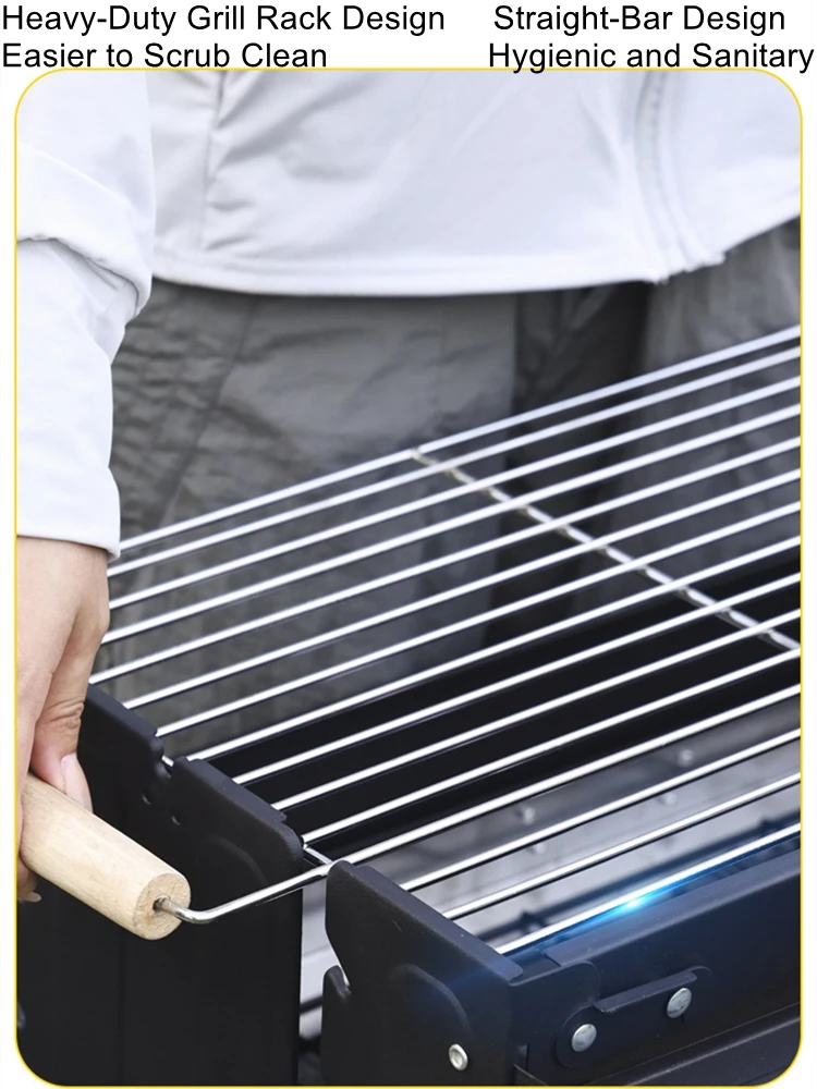 

Home Charcoal Grill Portable Outdoor Barbecue Stove Meat Roaster Skewer Grill Charcoal Grill Rack
