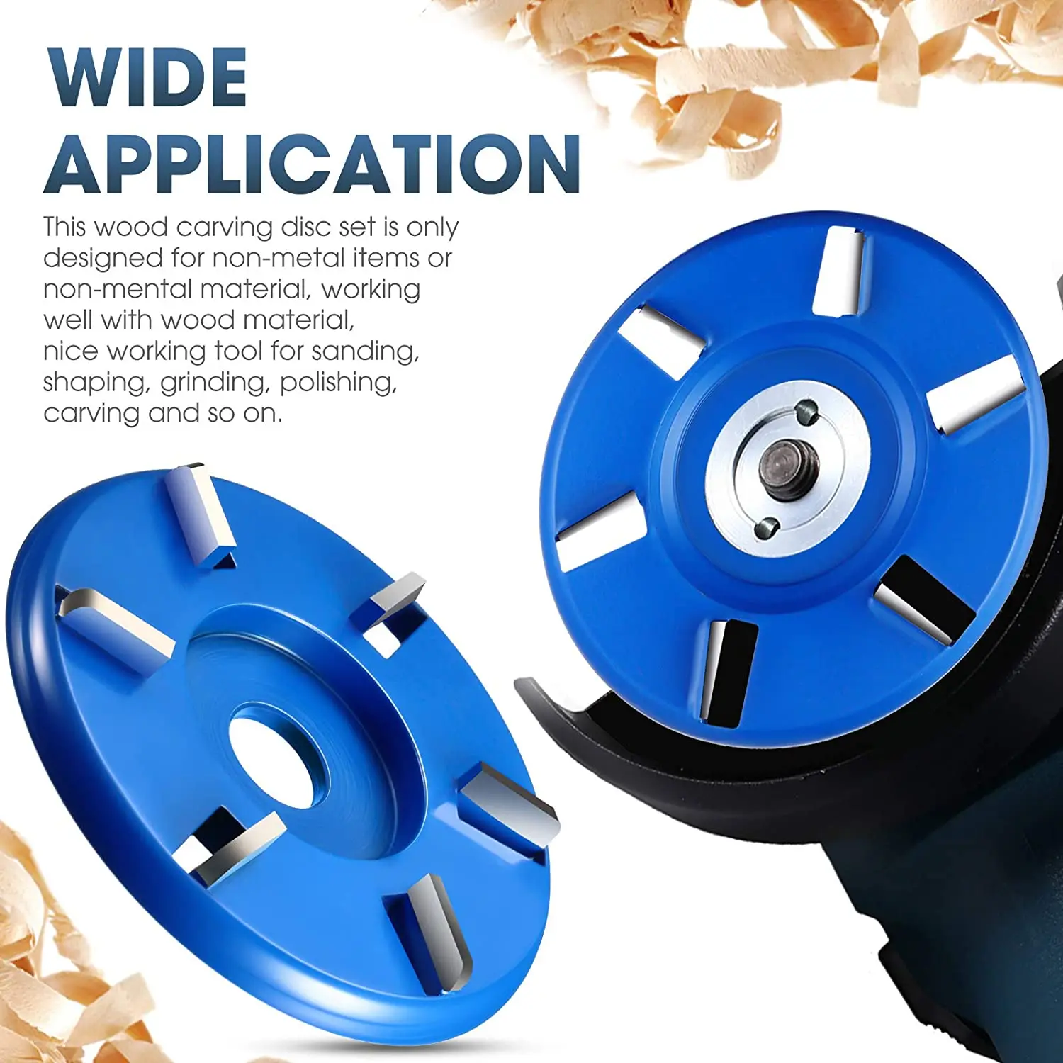2pcs Woodworking 5/8 Inch Hole Angle Grinder Abrasive Disc 6 Teeth Turbo Carving Disc for Polishing Shaping Grinding Wheel Plate