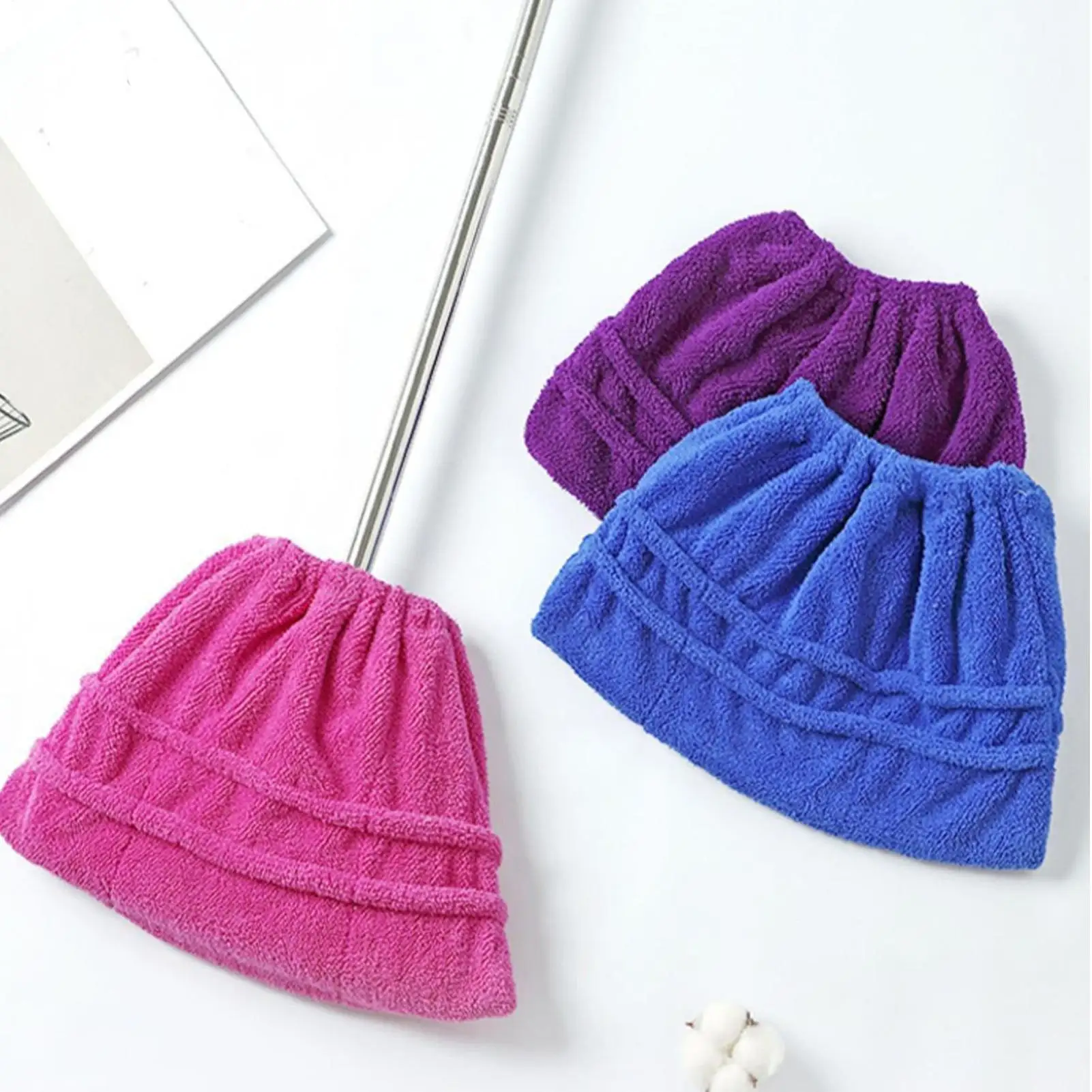 

Многоразовая ткань для метлы, многофункциональная ткань для швабры для пола, впитывающая швабра из микрофибры, бытовые чистящие средства (случайный цвет)