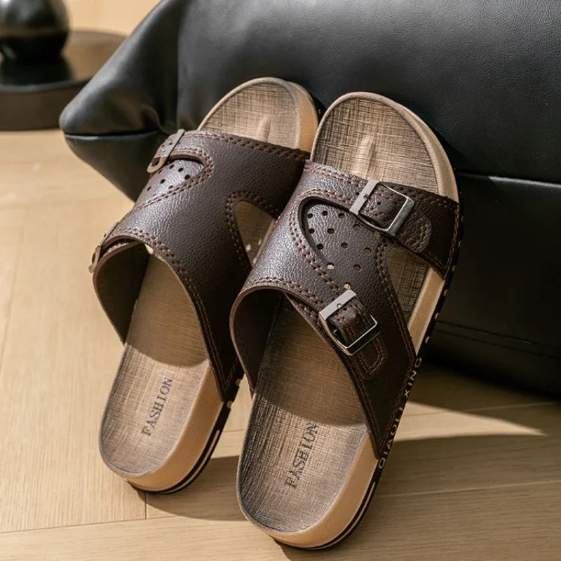 Sandals Man Pvc Beach Slippers for Men Platform Casual Trend 2025 Summer Sale Elegant Y2k Clappers Original Low Price Fun Shoes