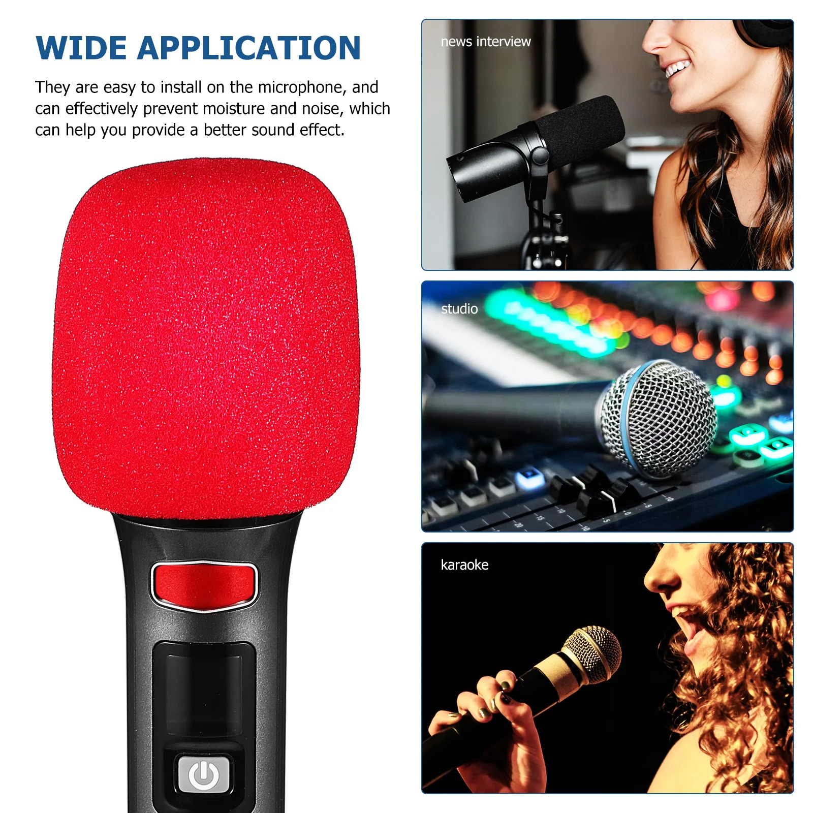 

10 Pcs Karaoke Thickened Microphone Cover Sponge Sleeve Filter Protectors Office