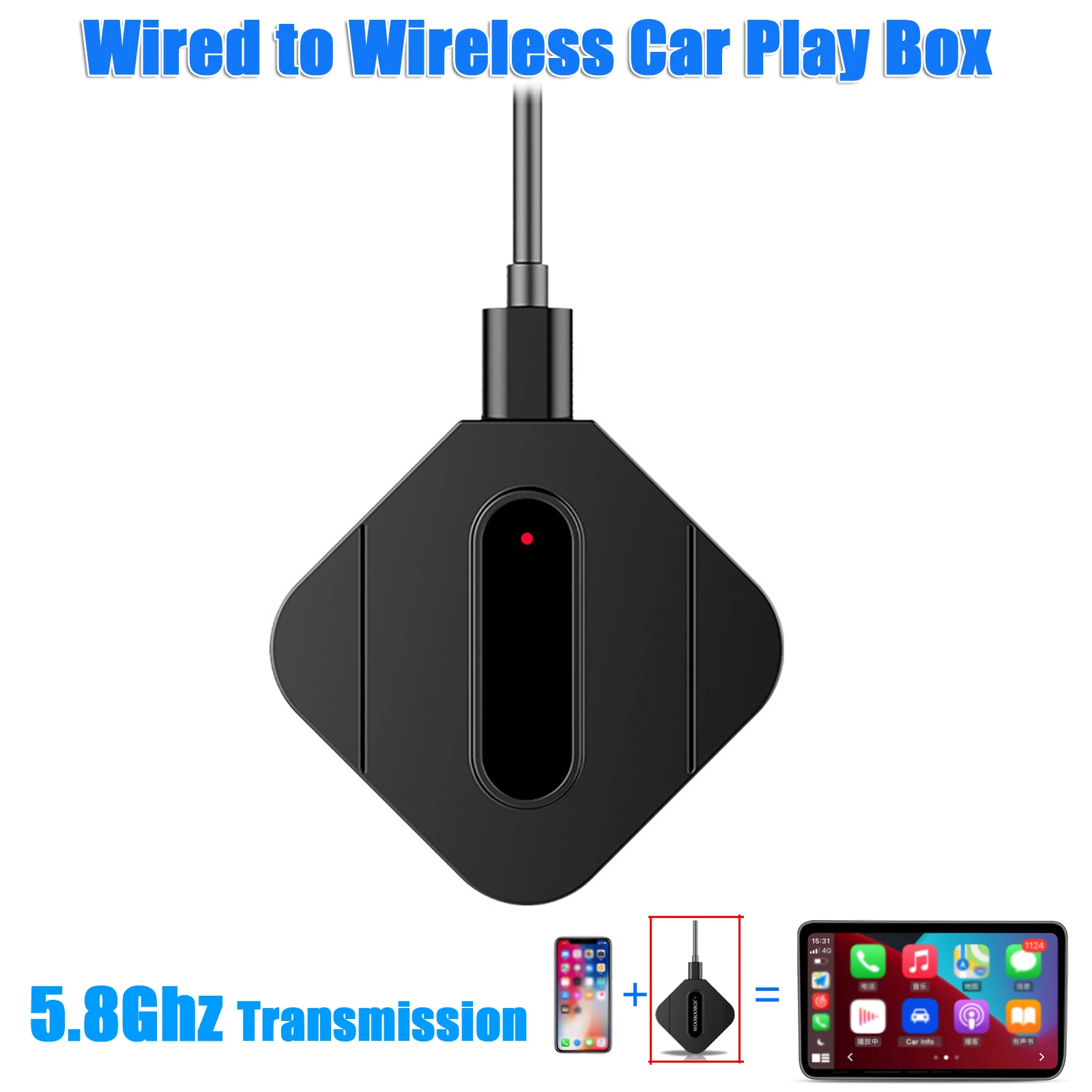 Wired to Wireless Car Play Box Android Auto Smart AI Box Phone Projection Car Dongle Box Multimedia Player Android Auto AI Box