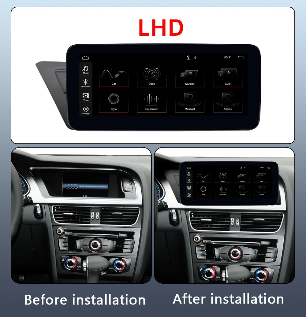For Audi A4 A5 RS4 B8 12.3