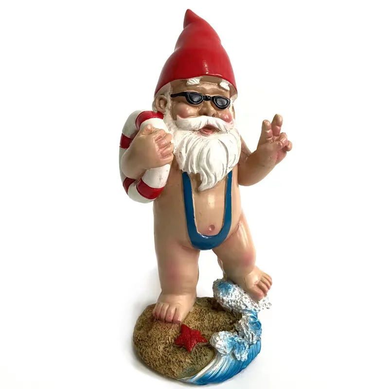 Cross-Border Ocean Wave Surfing Dwarf Decoration Ornament Marine Design Dwarf Gnome Elf Lifebuoy Home Garden