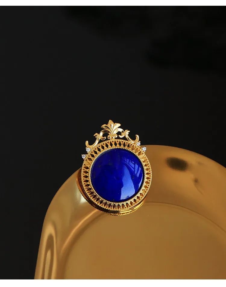 Natural Lapis Lazuli Brooch, 2‑in‑1 Brooch & Pendant, Imperial Blue, S925 Silver, Elegant Daily Accessory for Women