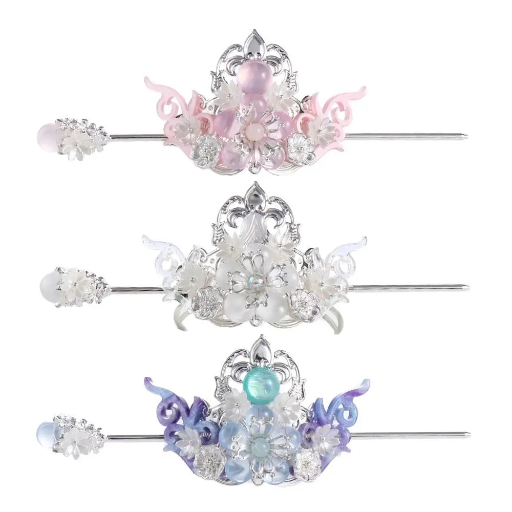 

Headdress Ponytail Holder Headwear Ladies Female Couple Floral Hair Stick Hair Accessories Hair Fork Chinese Style Hairpins