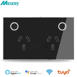 Wifi Smart Wall Socket AU Electrical Plug Outlet 10A Power Touch Sensor Switch Wireless Remotely Controlled by Alexa Google Home