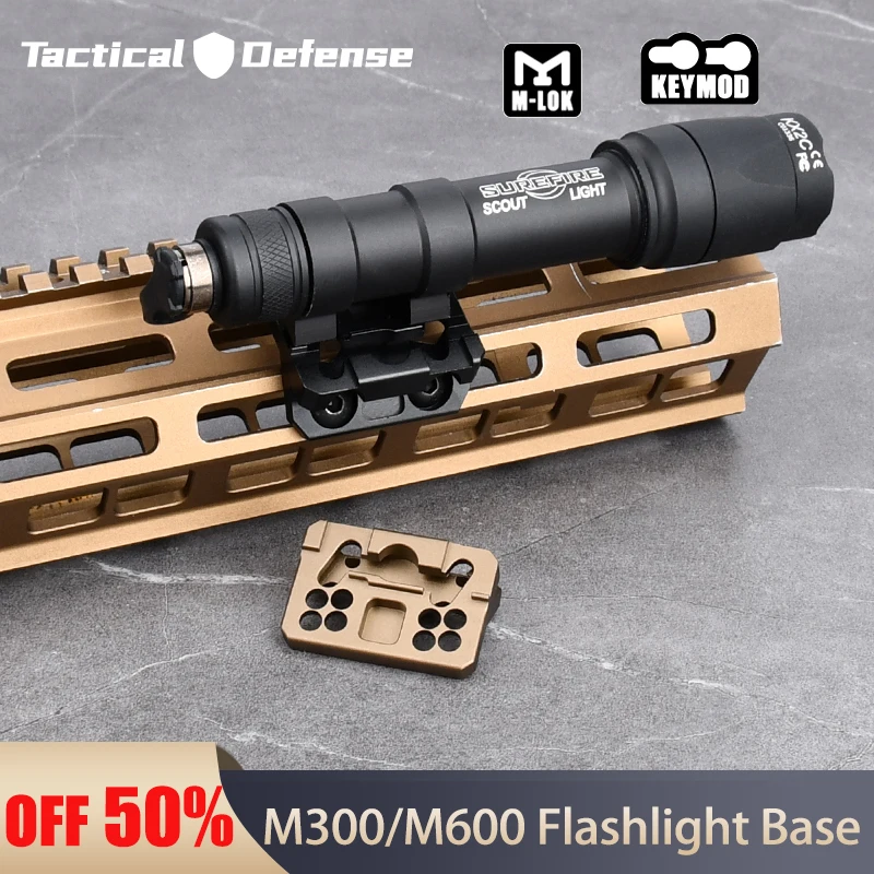 

M300 M600 Tactical Flashlight Side Base weapon Scout light Offset Mount Mlok Keymod 20MM Rail Gun Accessory Airsoft hand blocker