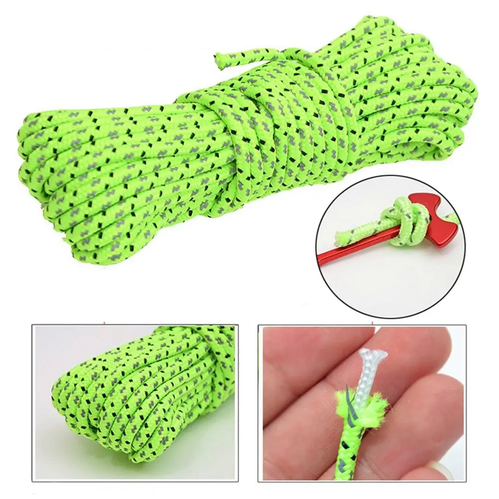 5/10/20/100M Reflective Tent Rope Nylon Line Cord Rescue String Paracord Rope Outdoor Camping Hiking Tent Accessory 2.5/4mm view 2