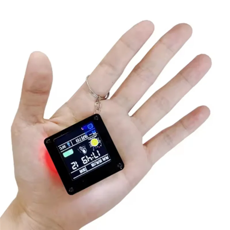 ESP32 C3 1.44 بوصة LCD سطح المكتب حلية تلفزيون صغير محمول قلادة LVGL محطة الطقس GIF الرسوم المتحركة وألبومات الصور-TCE