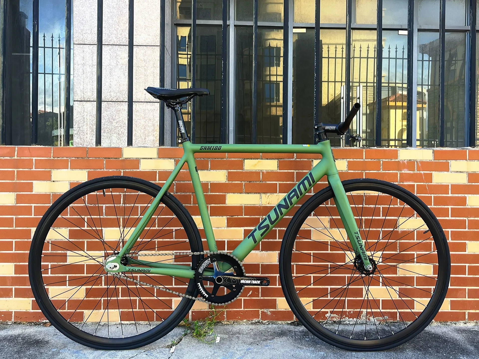 55CM L Size TSUNAMI SNM100 Fixie Complete Bike Aluminum Alloy Army