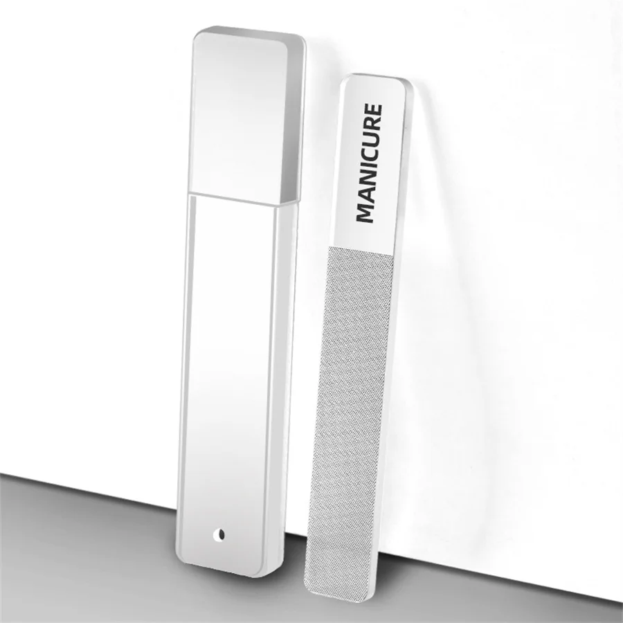 Lima de uñas de nanovidrio, esmalte de uñas de cristal transparente, tira para frotar, herramienta de pulido y mejora de uñas brillante