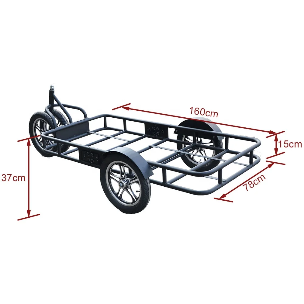 Camping Pet Dog Luggage Carrying 16 Inch Four Wheel Electric Bicycle Cargo Trailer