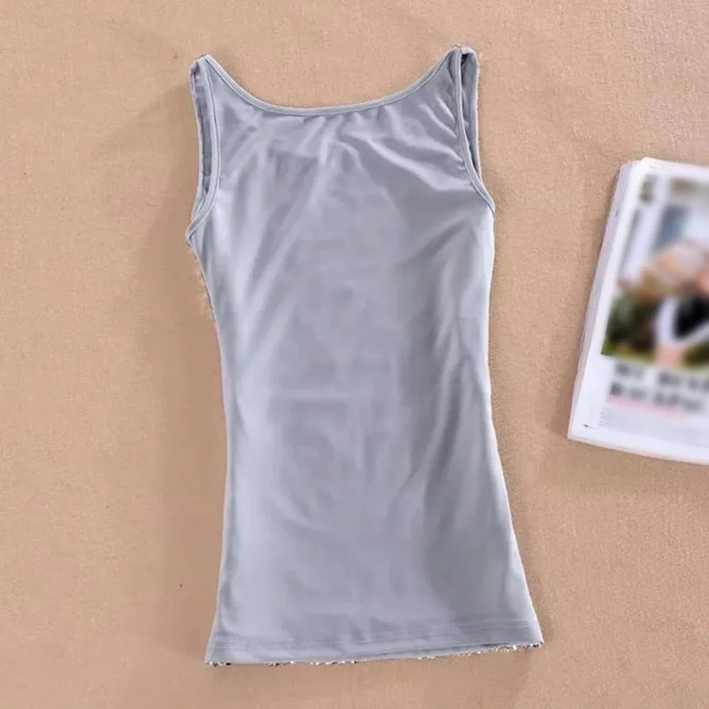 Brand New High Quality Tank Tops Soft Sexy Solid Color Stage Performance Stylish U-Neck All Season Club Women Cocktail