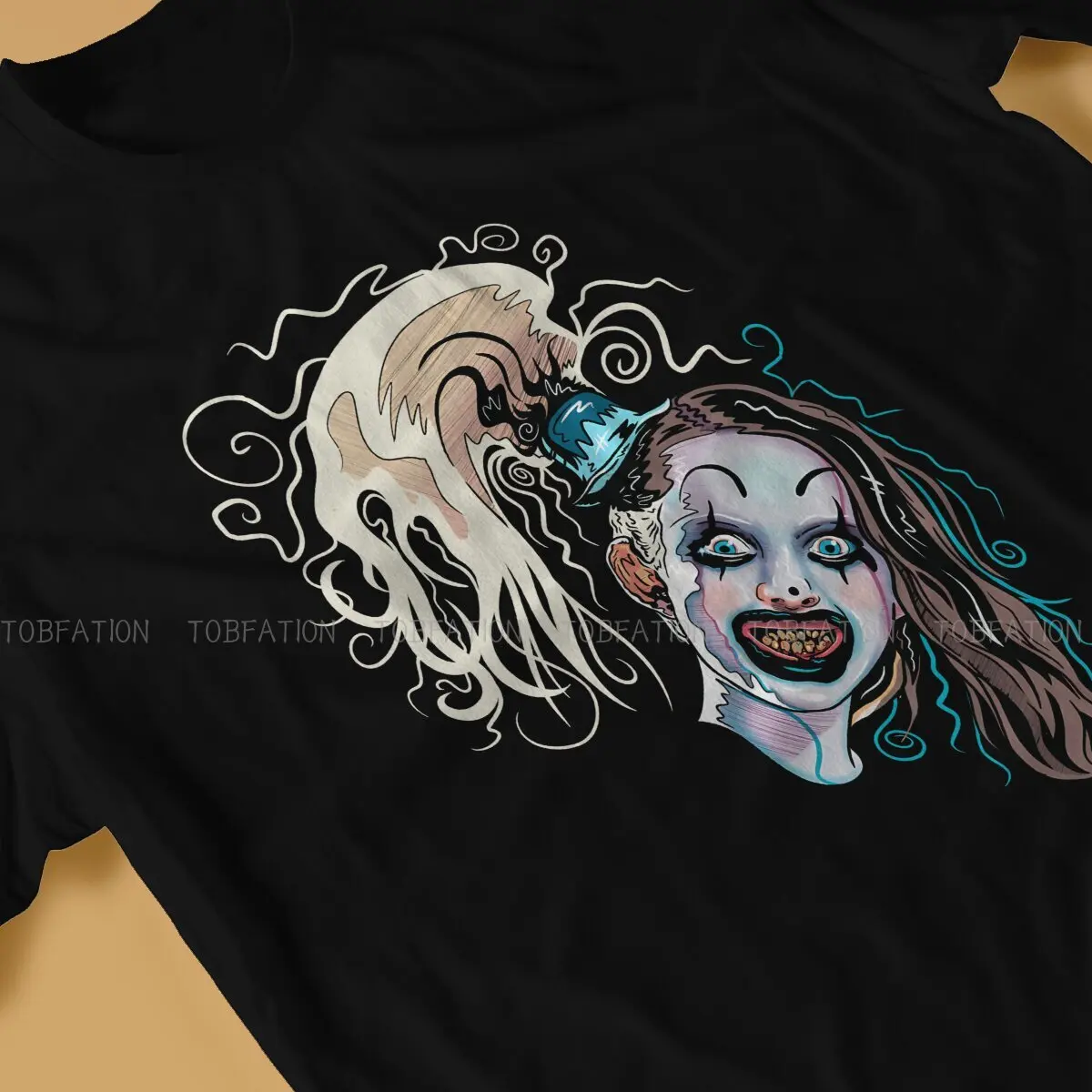 Little Pale Girl Art The Clown Spooky Men TShirt Terrifier Horror Films O Neck Short Sleeve 100% Cotton T Shirt Funny Gift Idea