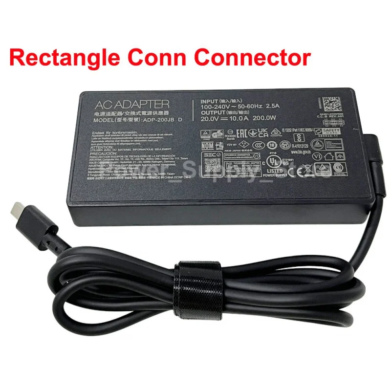 

D+200W 20V 10A Power AC Adapter Charger For 2025 ASUS ROG Flow Z13 GZ302EA GZ302
