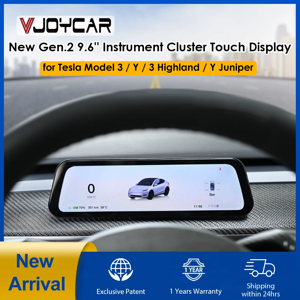 New Gen 2 9.6inches Instrument Display for Tesla Model Y 3 Blind Spot Reminder OTA Upgrade New Model 3 New Y Juniper Dashboard