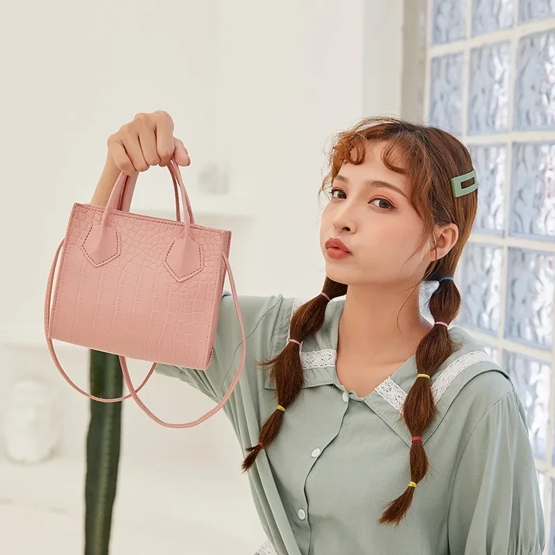 Fashion Handbags Women Soft Pu Leather One Shoulder Bag Lady\' Retro Alligator Pattern Crossbody Bag High-capacity Popular Design
