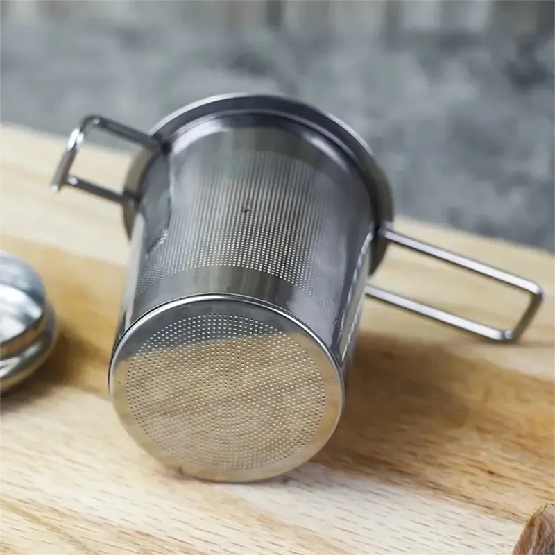فلتر شاي بغطاء، مقبض ممتد، فتحة فلتر، مناسب للاستخدام المنزلي والمكتبي، تسرب الشاي أثناء موسم العودة إلى المدرسة