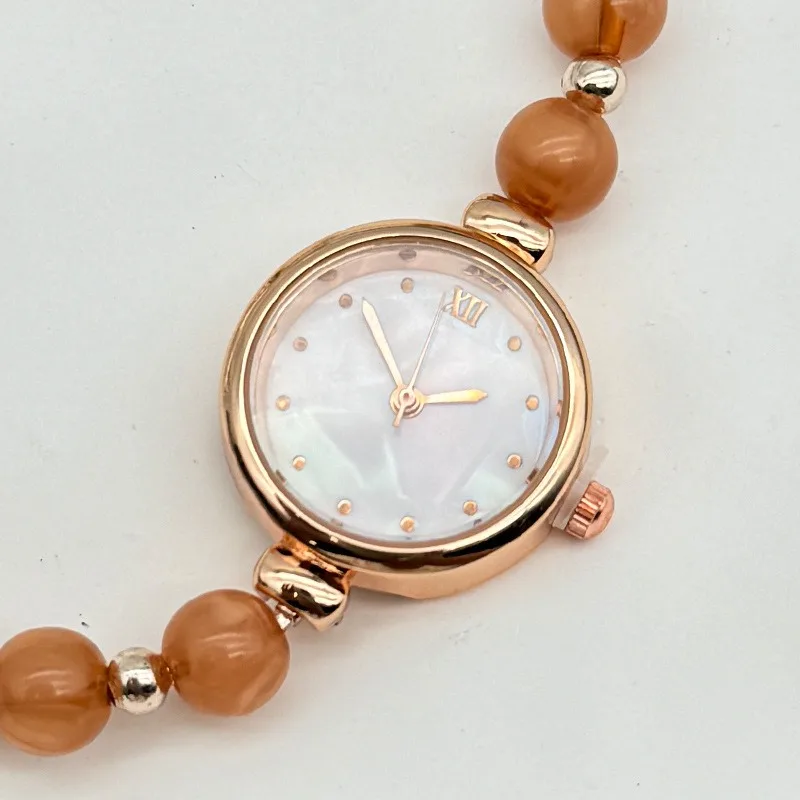 Luxury Adjustable Pearl Bracelet Quartz Watch for Women High-End Light Luxury Niche Market Elegant Timepiece can be customized