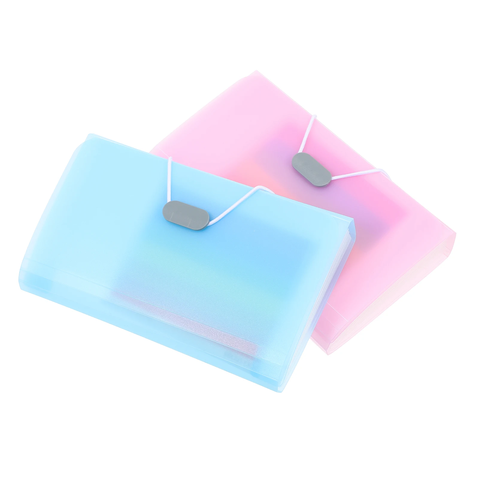 2Pcs Expandable File Folder A6 Document Organizer 13 Pockets Bill Holder for Office Home Travel Use Storage Solution