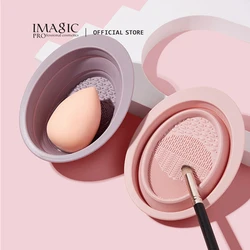 IMAGIC New Silicone Makeup Brush Cleaner spugna Remover Color Eye Shadow Foundation Brush pulizia strumenti colorati Scrubber Box