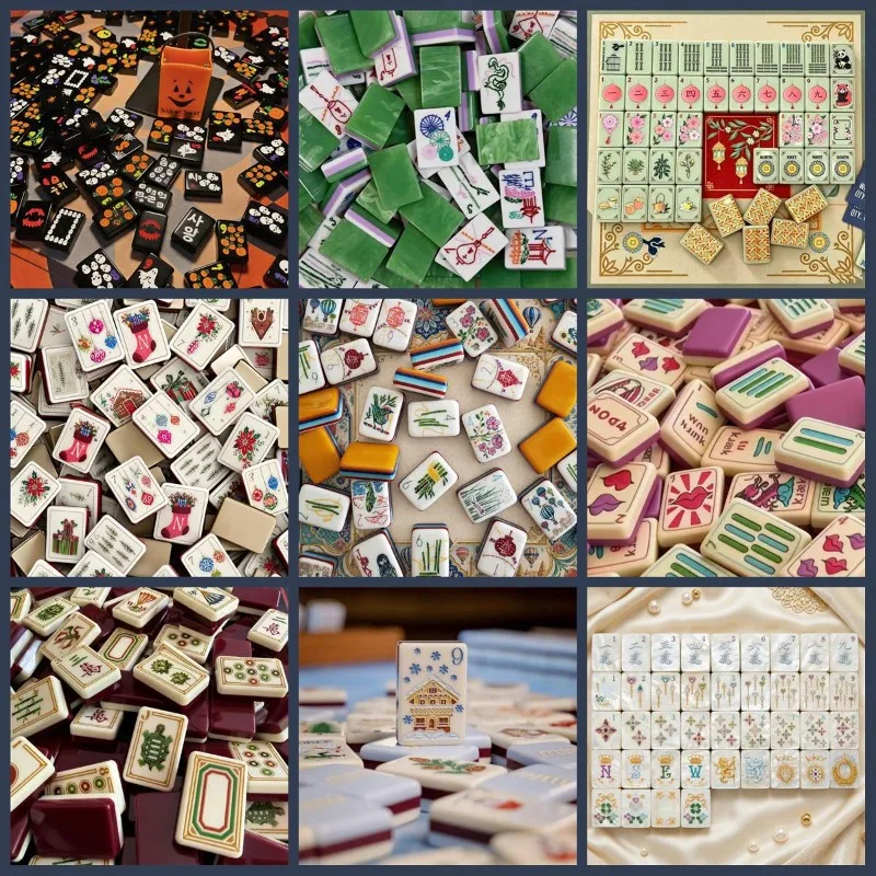Spot American Mahjong Acrylic Hand Painted American Hand Rub Mahjong American Mahjong Tile