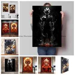 Classic Anime Dragon Ball Goku Vegeta HD Poster Dark, Cool Retro Canvas Painting Print Picture Cafe Bar Wall Art Decoration
