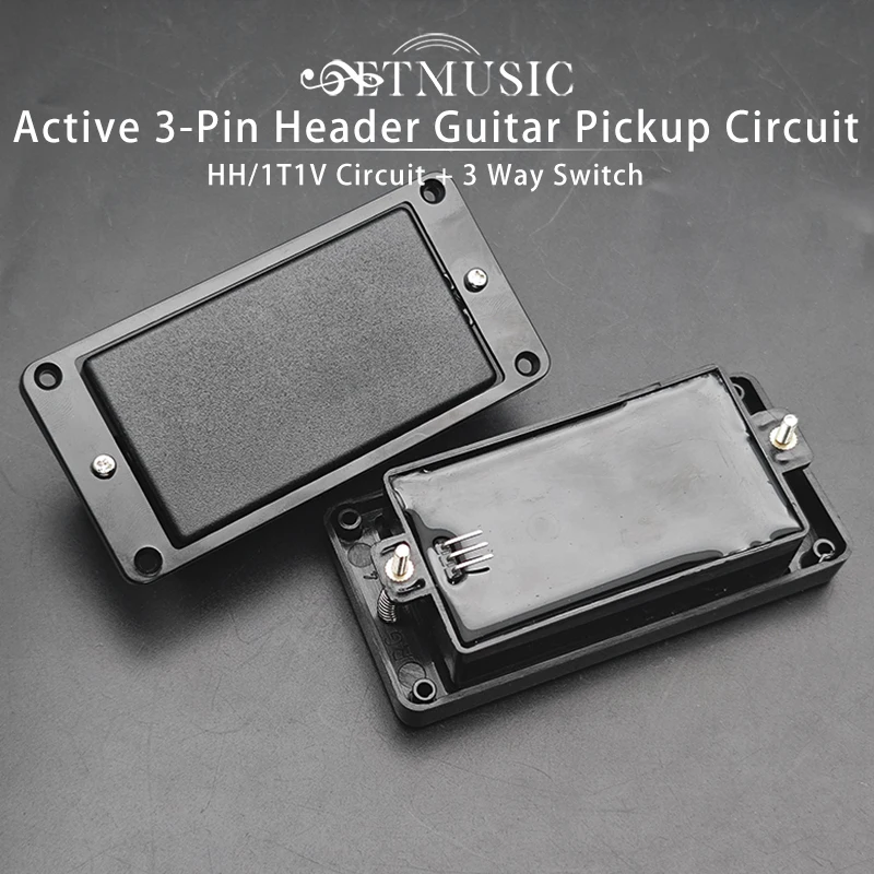 

Active HH Guitar Pickup with 1T1V Circuit + 3 Way Switch 81/85 Style Pickup Positive Pickup Guitar Parts Black