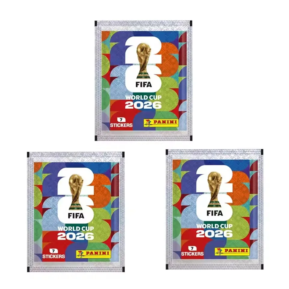 Pegatinas Coleccionables Oficiales de la Copa Mundial FIFA 2026 de Panini, Recuerdos para Fanáticos del Fútbol, Paquetes de 3/5/10/20/50 Unidades