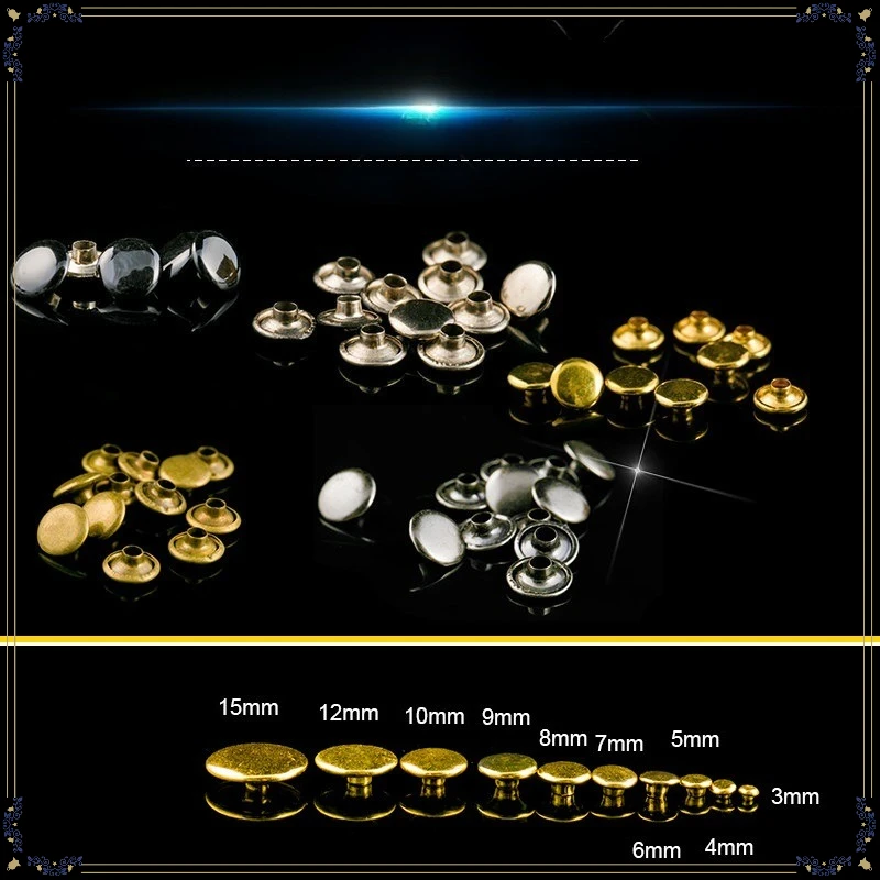 Garment Rivets 3~15mm Metal Single Cap Rivet Leather Belt Bag Craft Punk for DIY Garments Hat Shoes Pet Collar Decoration