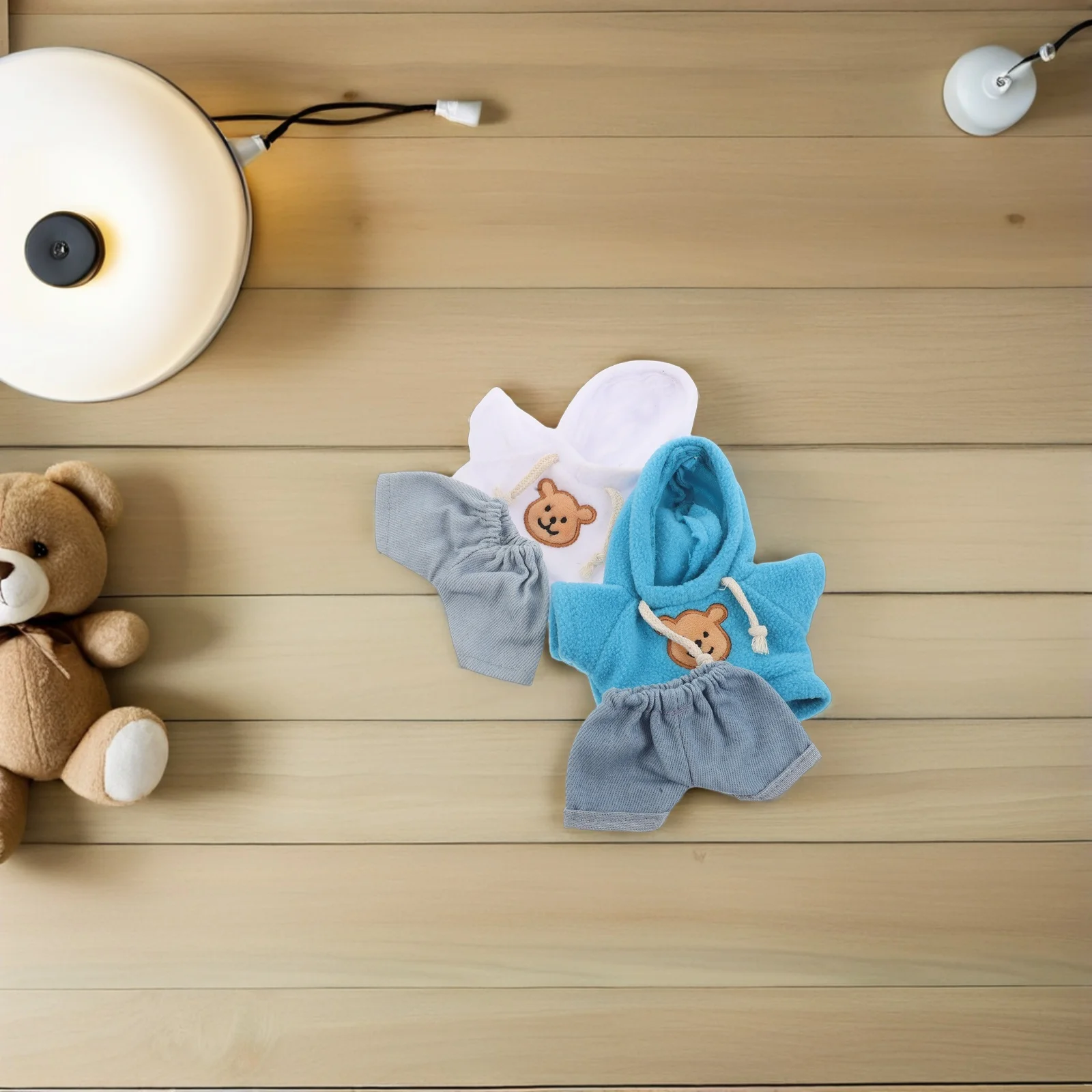 4pcs Bear Stuffed Animal Clothing Set For 8 Inch Cute Diy Bear Clothes Hoodie Jeans Outfit, Diy Kawaii Accessories