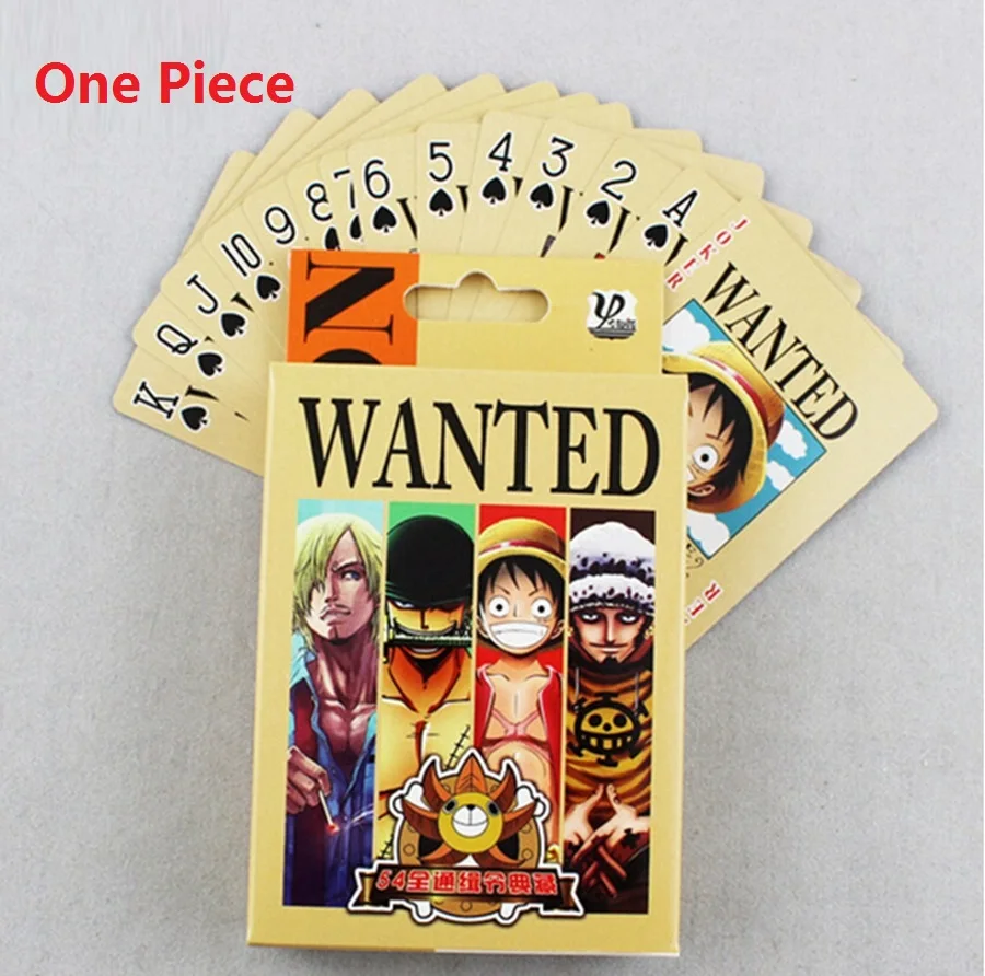 54Pcs/set One Piece Figures Collectible Monkey D. Luffy Chopper Poker Card Roronoa Zoro Playing Cards Box Packing Kids Gift Toys