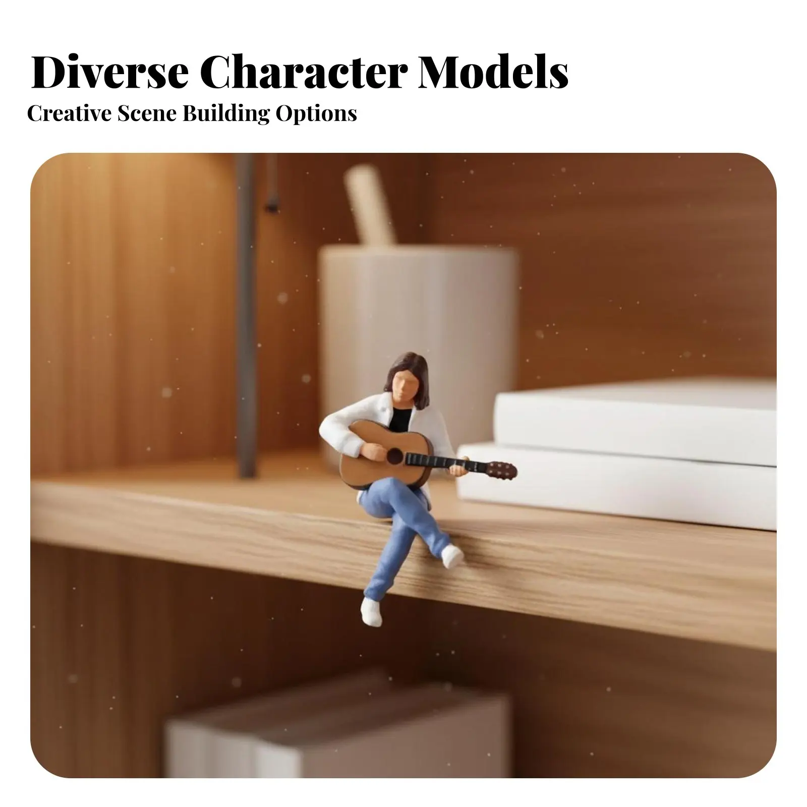 

Набор из 2 фигурок гитариста и исследователя, коллекционный предмет, миниатюрные фигурки людей, расписанные вручную, реалистичные черты.