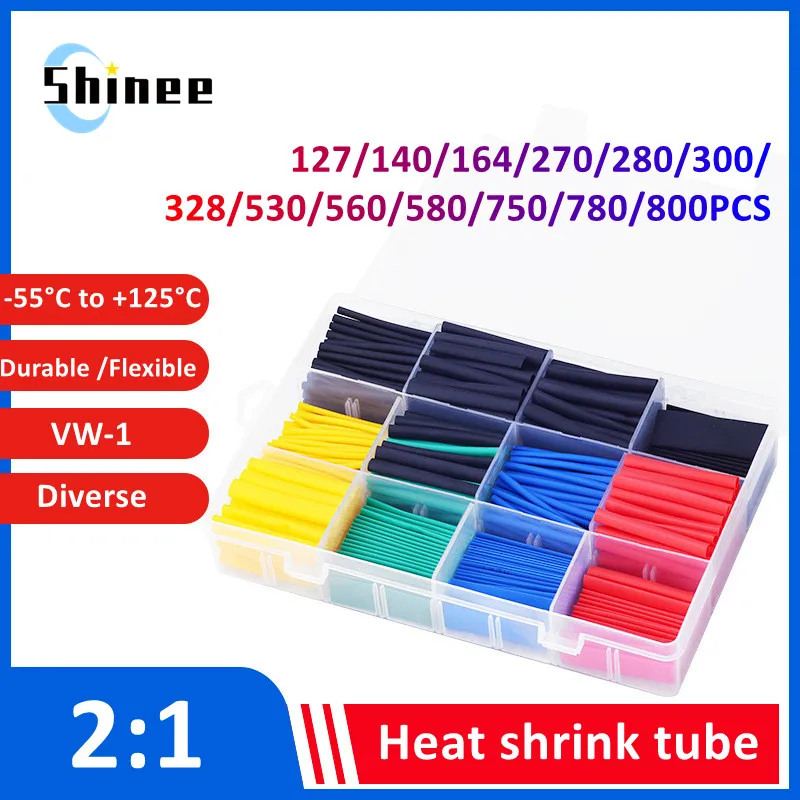 Thermoresistant Tube Heat Shrink Wrapping KIT, Termoretractil Heat shrink tube Assorted Pack Wire Cable Insulation Sleeve diy