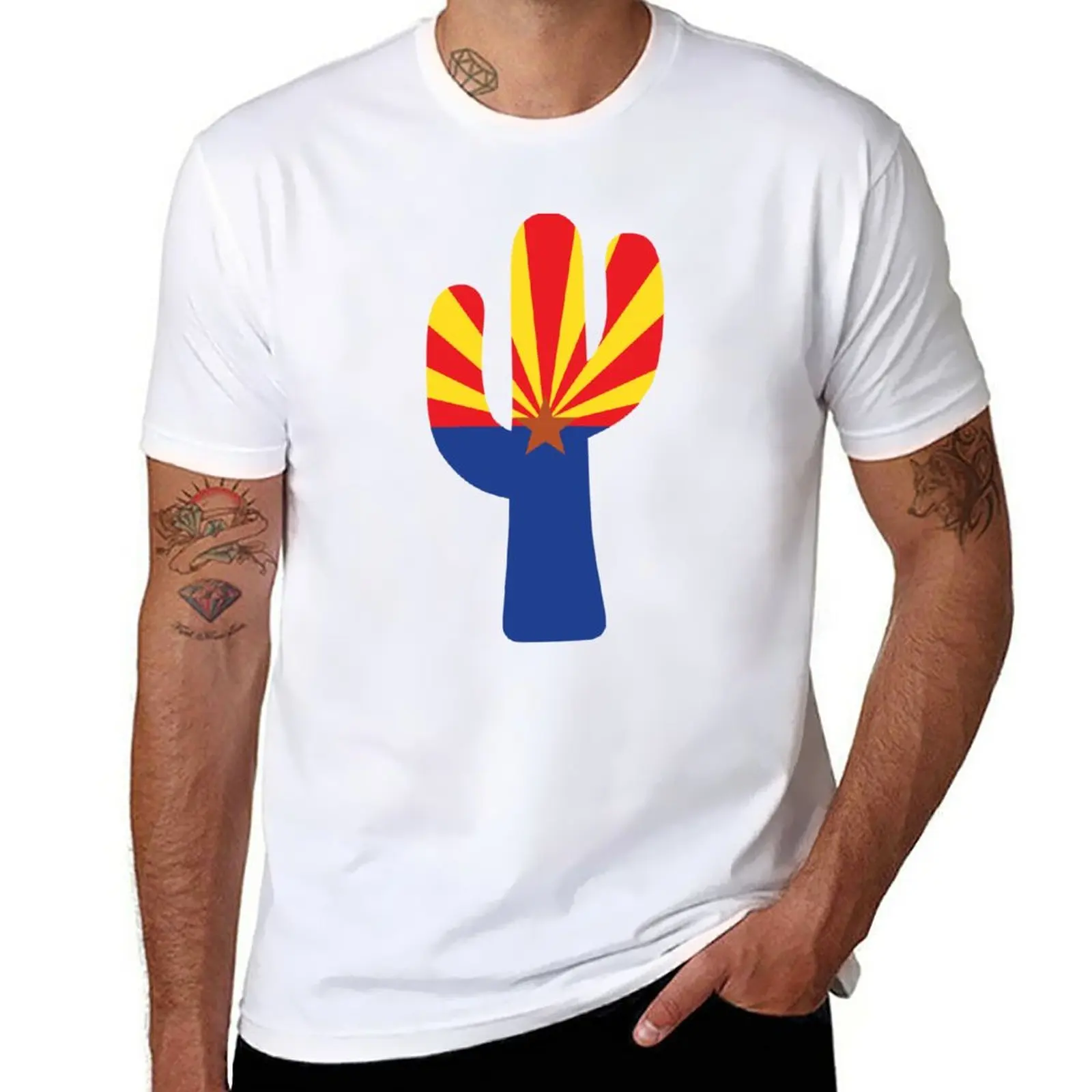 New Arizona Flag in a Saguaro Cactus T-Shirt new edition t shirt sports fan t-shirts plain t shirts men