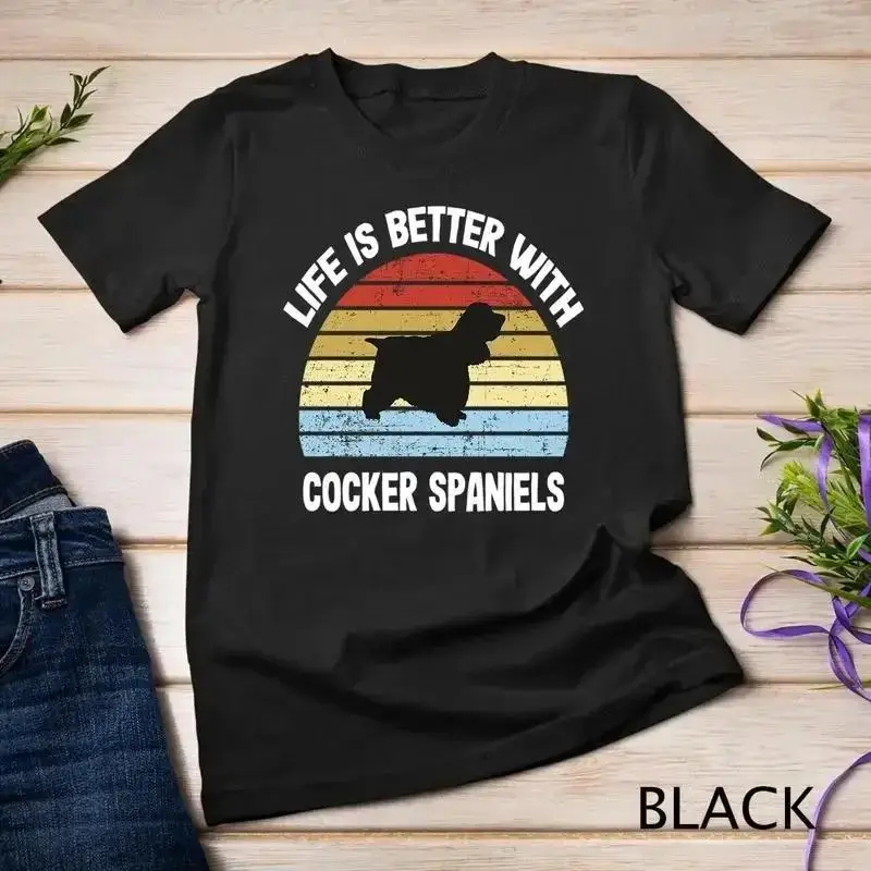 Retro Cocker Spaniel Dog Unisex T shirt