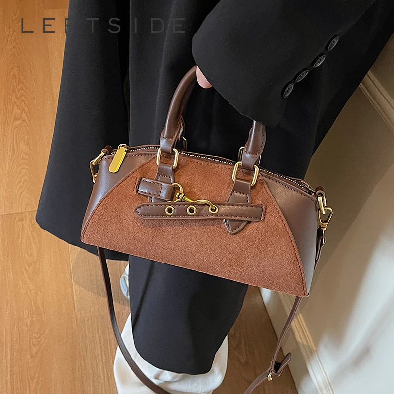 

Левая сторона, женская маленькая сумка через плечо из искусственной кожи, зима 2024, ретро сумка через плечо, роскошные дизайнерские трендовые женские сумки и кошельки