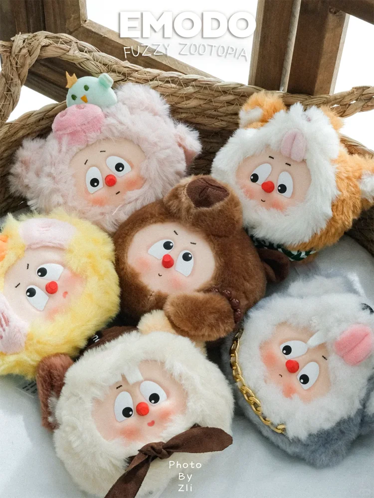 

Heyone Emodo Fuzzy Zootopia Vinyl Plush Blind Box Backpack Pendant Accessories Decoration Cute Animal Dolls Surprise Toy Gift