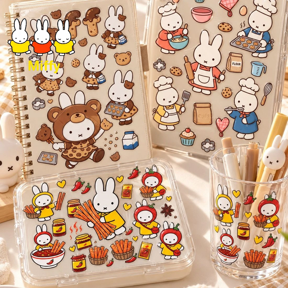 Kawaii Anime Miffy Stickers Cute Cartoon Miffy Rabbit Stickers for Notebook Phone Case Decoration Small Stickers