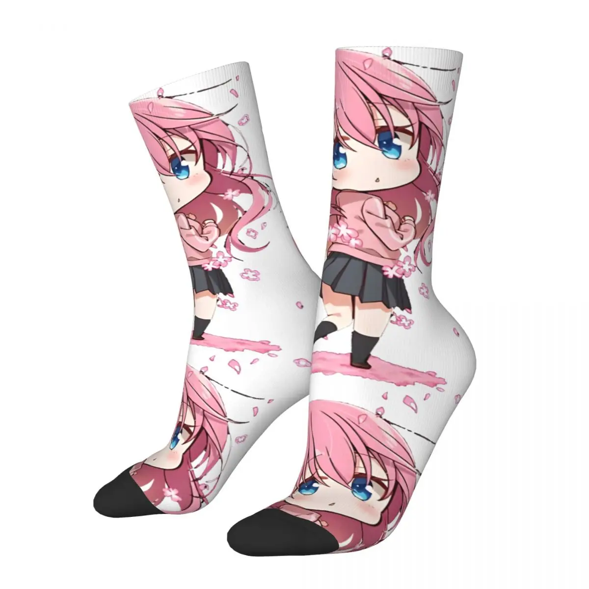 Vintage Anime The Rock Men's compression Socks Unisex Bocchi Street Style Seamless Printed Novelty Crew Sock